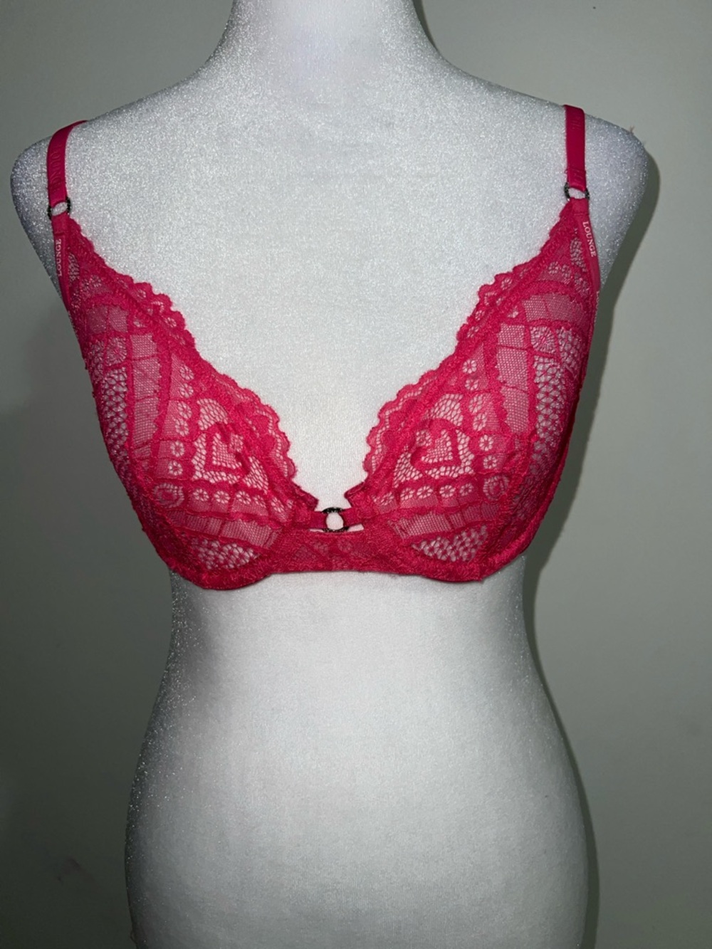 LOUNGE Charmed Balcony Lace Bra size 32D in pink